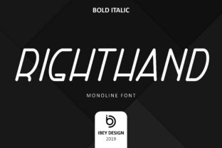 Right Hand Bold Italic Font for Makers